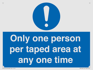 Only one person per taped area at any one time